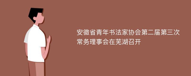 安徽省青年书法家协会第二届第三次常务理事会在芜湖召开
